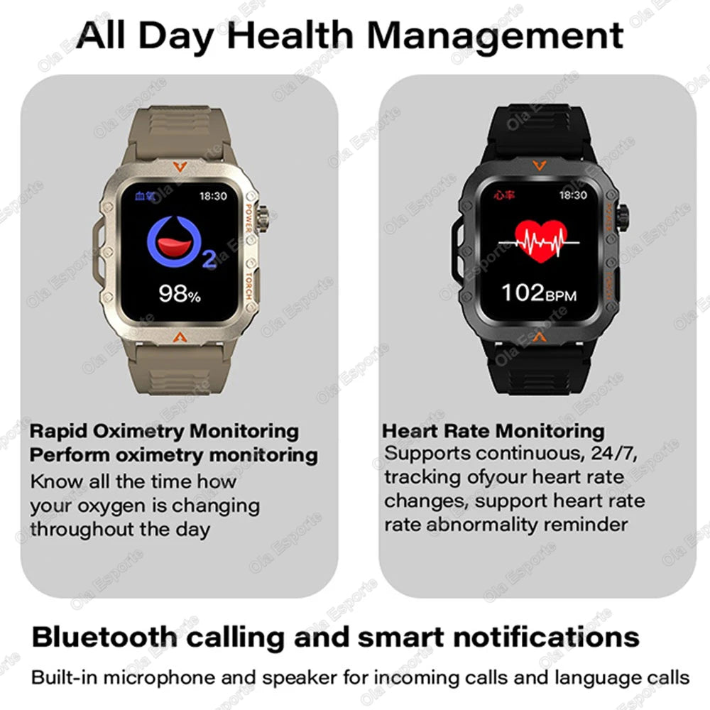 Outdoor Sports Smart Watch for Android IOS Men Women Watches Fitness Track ECG+PGG Health Monitor Smartwatch with Led Lighting