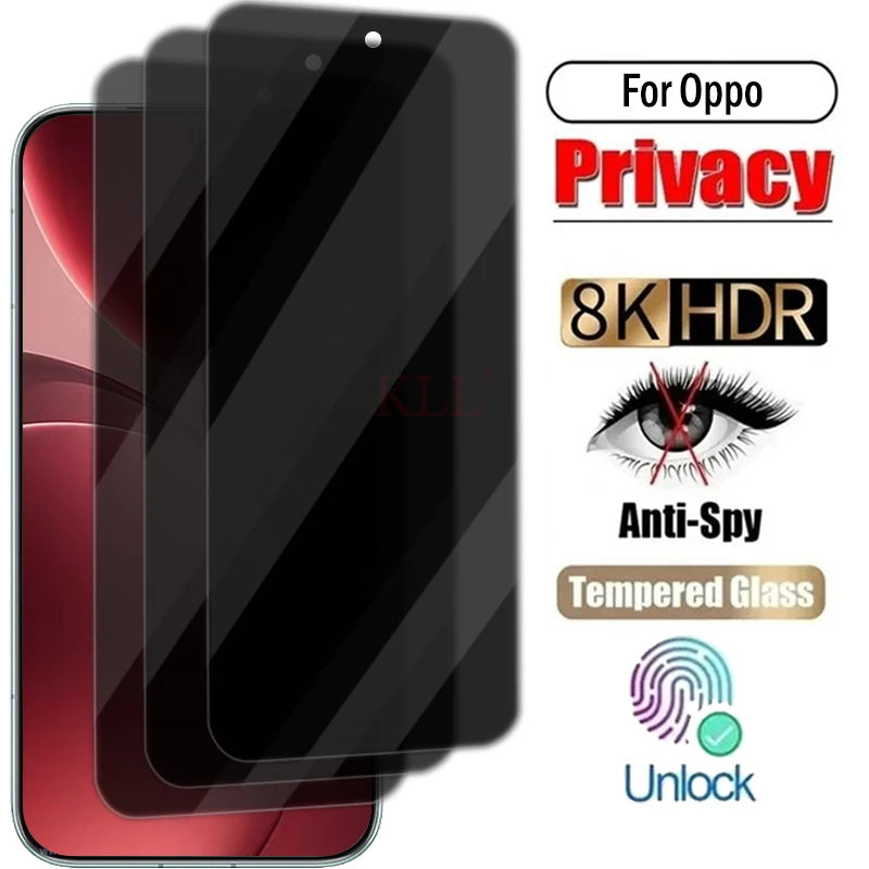 1-3pcs Privacy Tempered Glass for OPPO Find X9 Pro Anti Spy Screen Protector for OPPO Find X8 Ultra Thin Glass Unlock