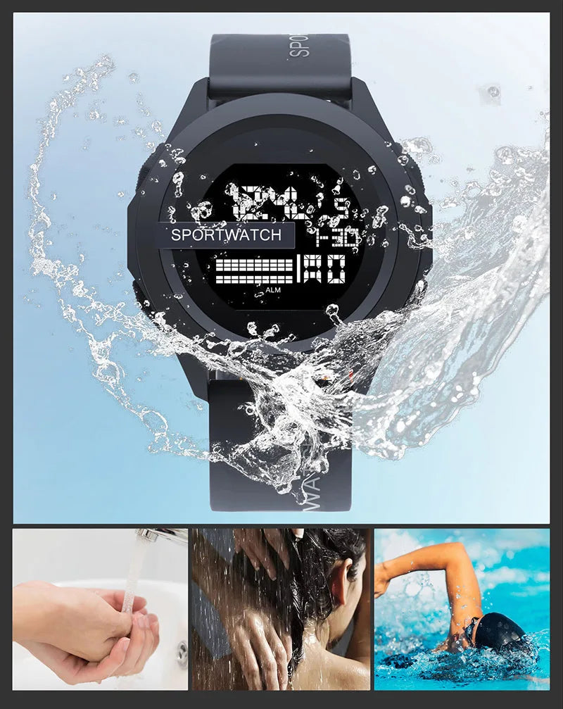 Men's Sports Watches Alarm Clock Multifunction Men LED Digital Watch Waterproof Fitness Sport Electronic Watch for Male Clock