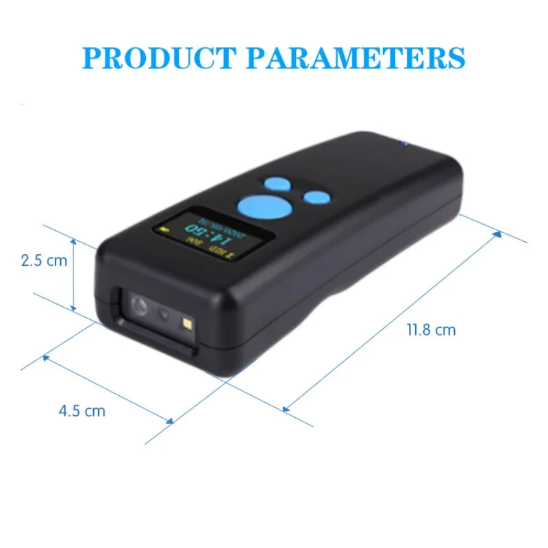 Portable scanner 2D Qr code Reader mini Scanner with screen