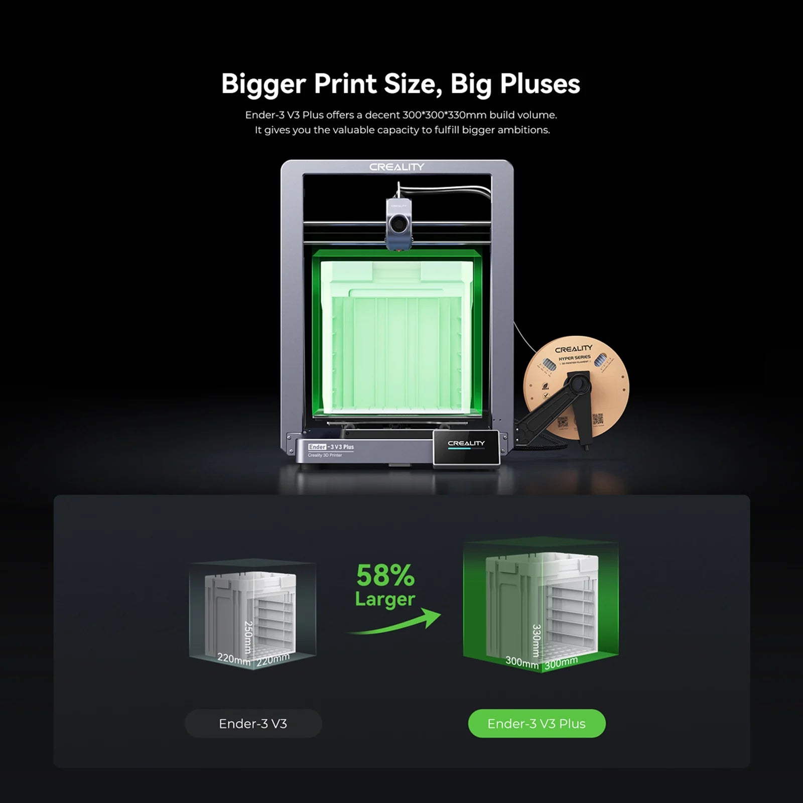 Creality Ender 3 V3 Plus 3D Printer Core XZ Motion System Direct 600mm/S Extruder Auto Load Filament  Auto Leveling