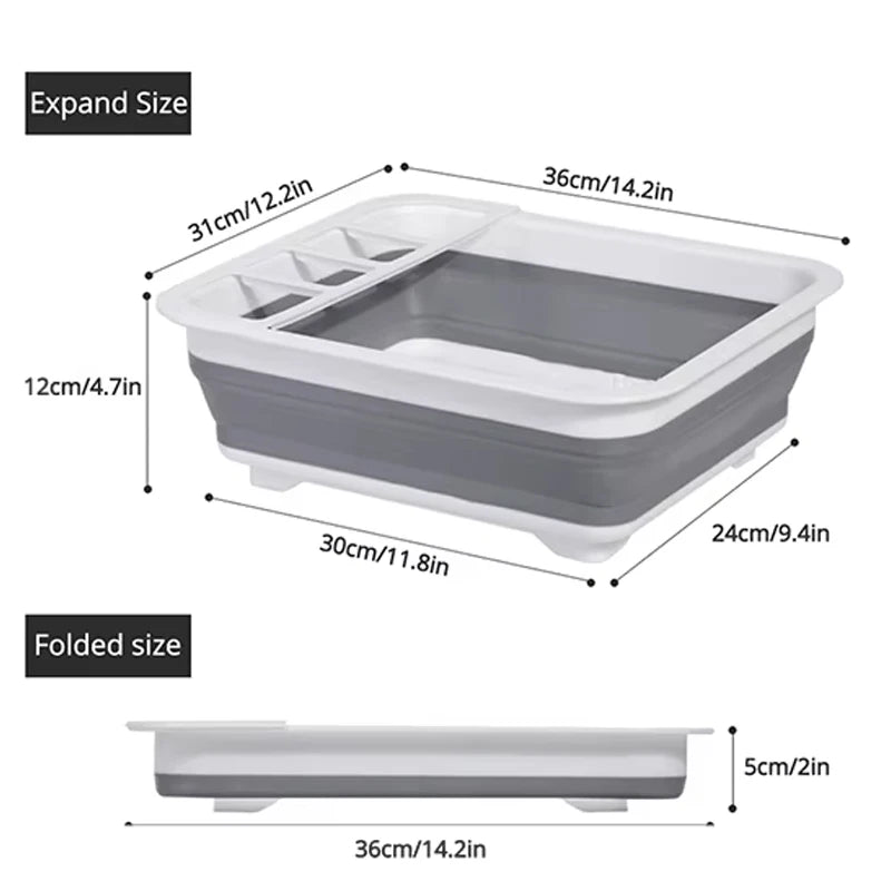 Kitchen Foldable Dish Rack  Storage Holder Drainer Bowl Tableware Plate Portable Drying Rack Home Dinnerware Dish Rack Organizer