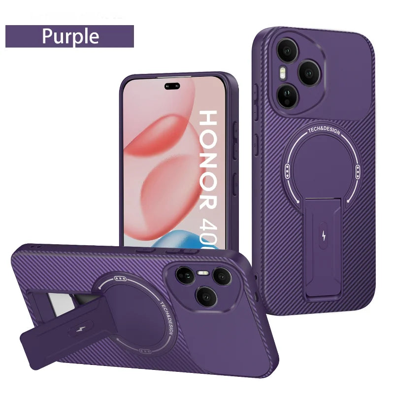 For Magsafe Wireless Charging Hidden Bracket Shockproof Phone Case For Honor 400 Pro X9C X6C X60 Pro Magic 7 Lite Back Cover