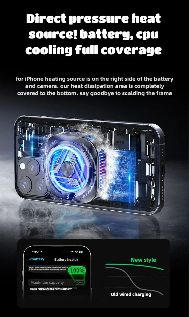 Magnetic Back clip Mobile Phone Cooler Silent Semiconductor Cooling Radiator Phones The Ultimate Summer Cooling Gadget