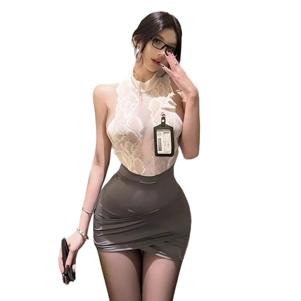 Ladies sexy lingerie; stewardess outfit; secretary lace outfit; uniform set; professional outfit; role-playing.