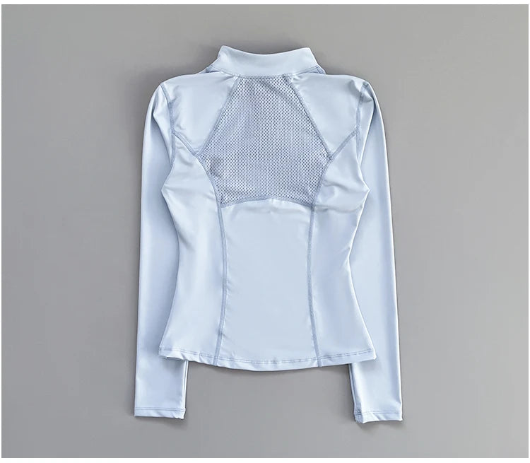 Outdoor running women's sports top Spring and Autumn new yoga suit half zipper slimming fitness training long sleeved women