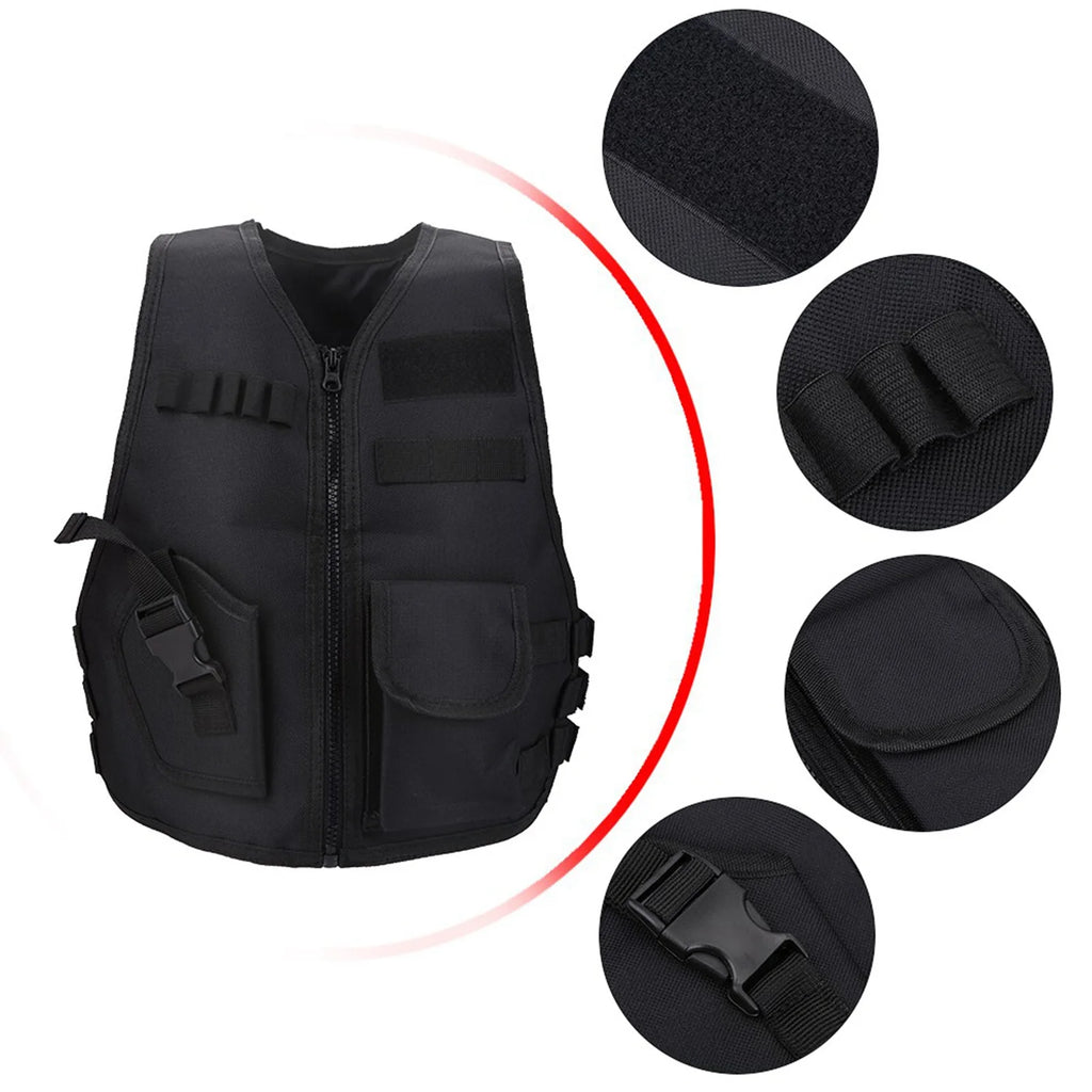 Boys Vest Kid Adjustable Vest Tactic Vest Breathable Children Kids Vest Protective Waistcoat for Outdoor Hunting  Games