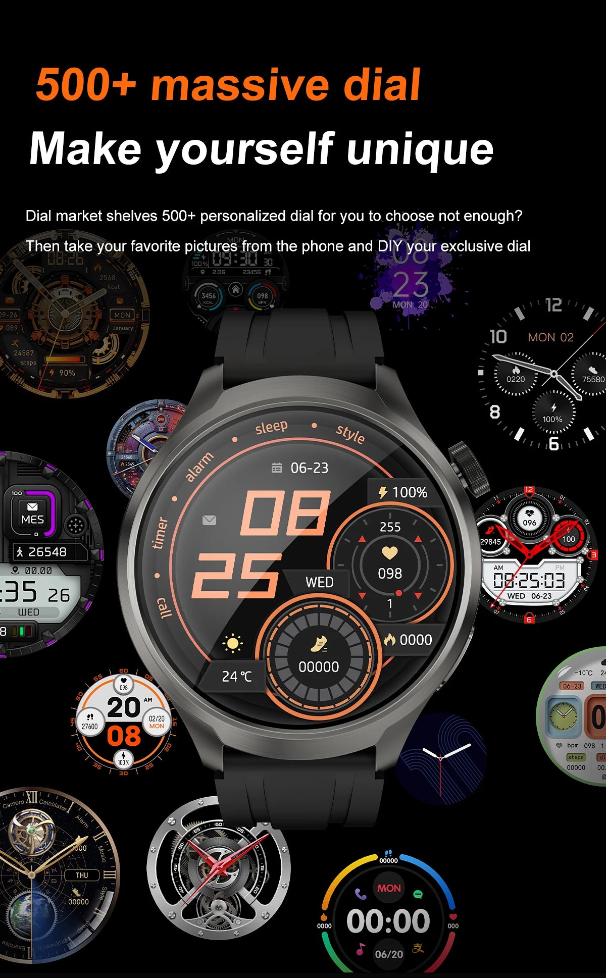 2025 New GPS Sports Smart Watch Men 1.85-inch AMOLED Screen Men IP68 Waterproof Clock Compass Call NFC fitness Tracking Watches