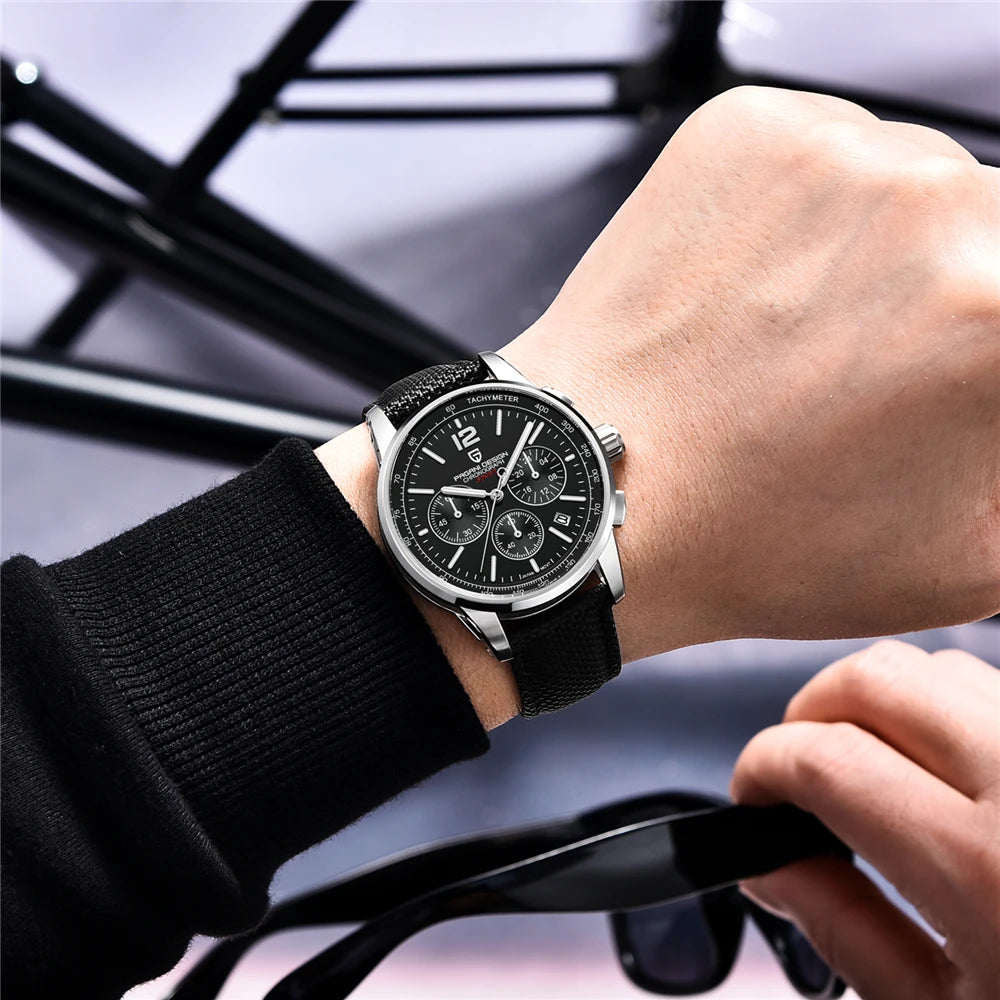 PAGANI DESIGN 2025 New Luxury Fashion Casual Men Quartz Watches VK63 100M Water Resistant Sapphire Glass Stainless Steel Watches