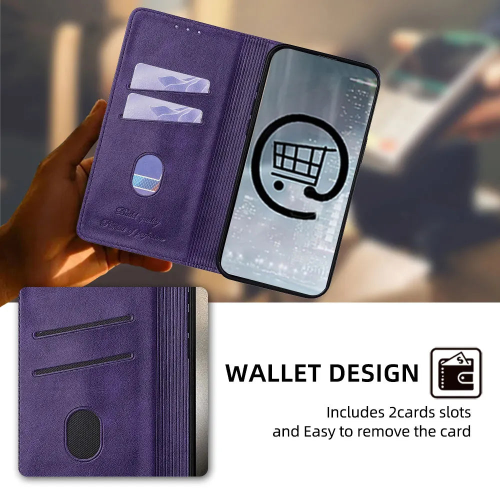 Luxury Magnetic Leather Flip Mobile Phone Case for Motorola Edge 50S 50 Pro 50 Fusion Edge 5G 2024 Protect Cover Coque