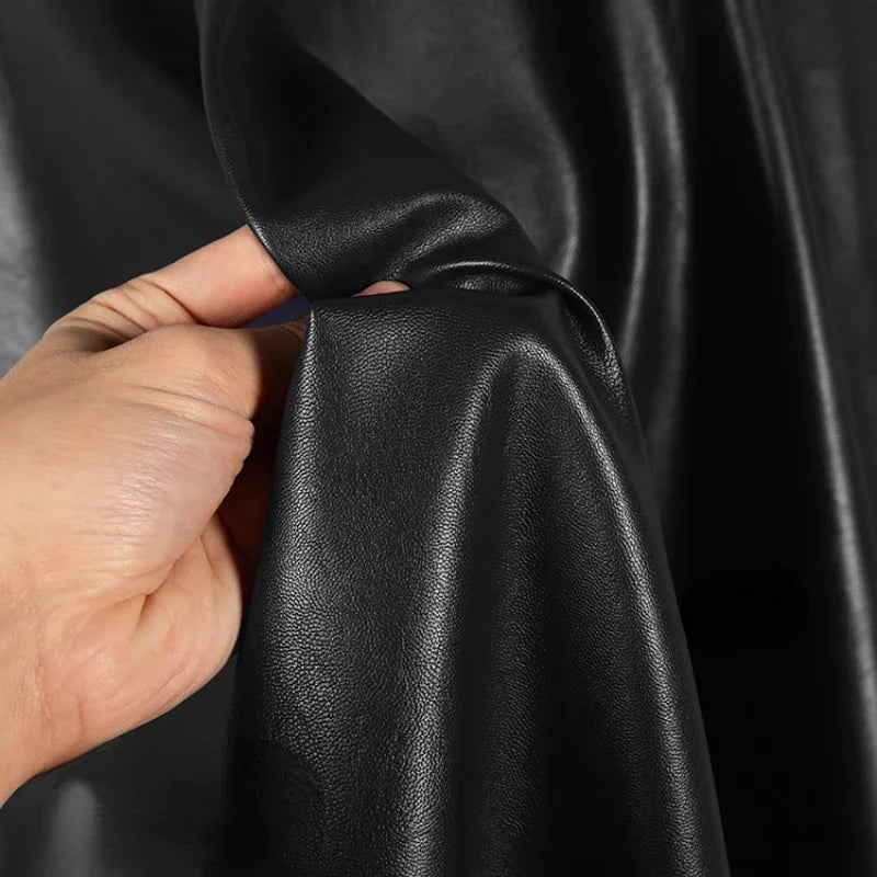 PU Soft Leather Fabric Artificial Leather Waterproof Micro Elastic Clothing Bag Designer Cloth Apparel Diy Sewing