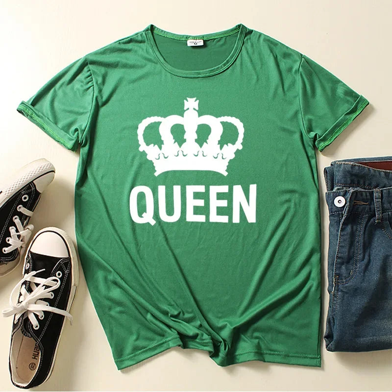 New Crown King Queen T-shirt for Men and Women Tshirts  Graphic T Shirts Clothing Oversized Tshirt  Harajuku  Women Clothes