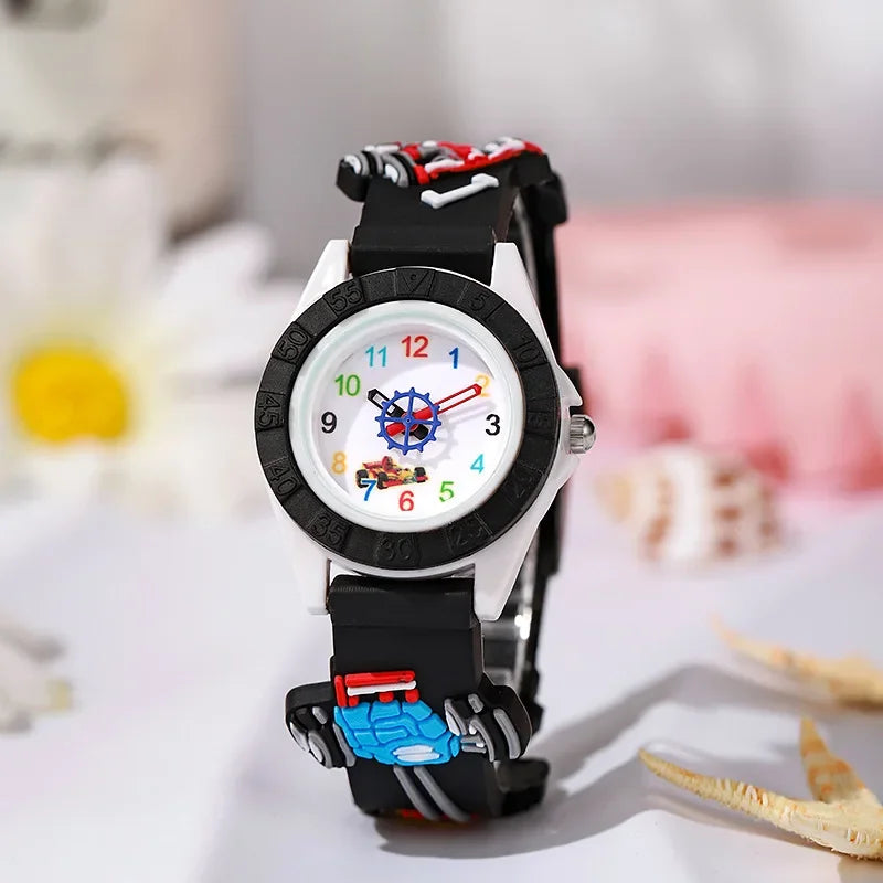Fashion Fun Cartoon Car Children Watches Cartoon Watches Silicone Quartz Wristwatch Birthday Gift Kid Girl Boy Watch Kids' Watch