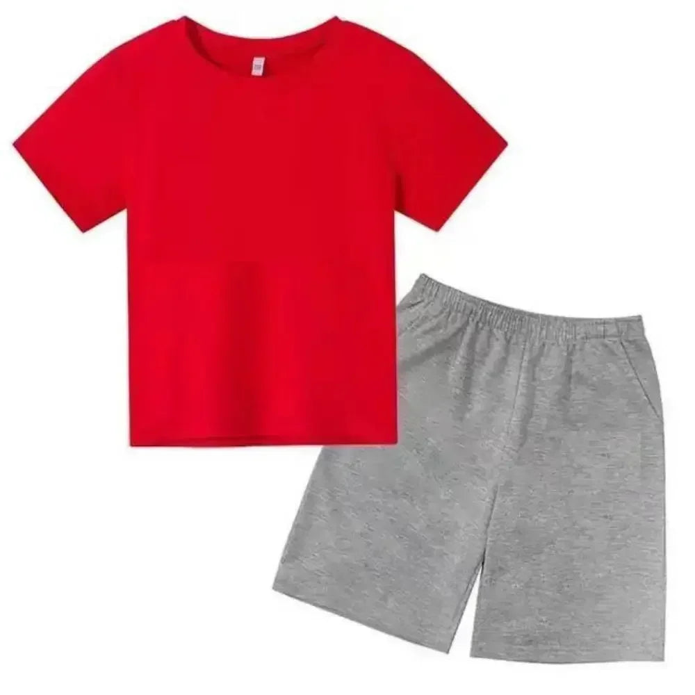 Summer CR7 Star Print Kids T-shirt Top and Shorts 2pcs Set Boys/Girls 3-13Y Children Clothes Sunshine Casual Fashion Sportsuit