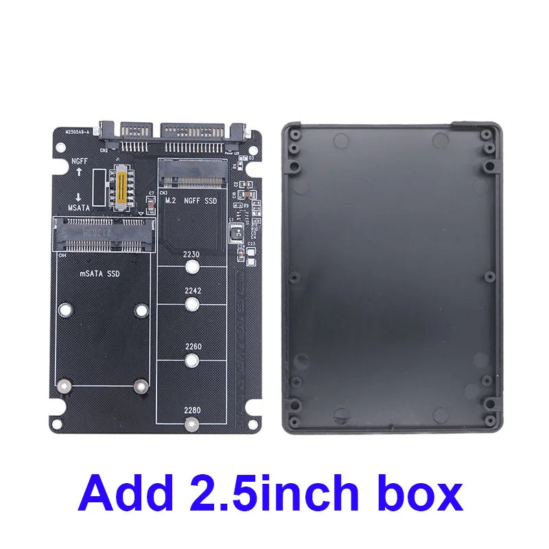 M.2 NGFF SSD MSATA Protocol To Serial Port External Built-In Hard Disk Box Msata To Sata 3 3.0 Dual Disk Switching With Switch