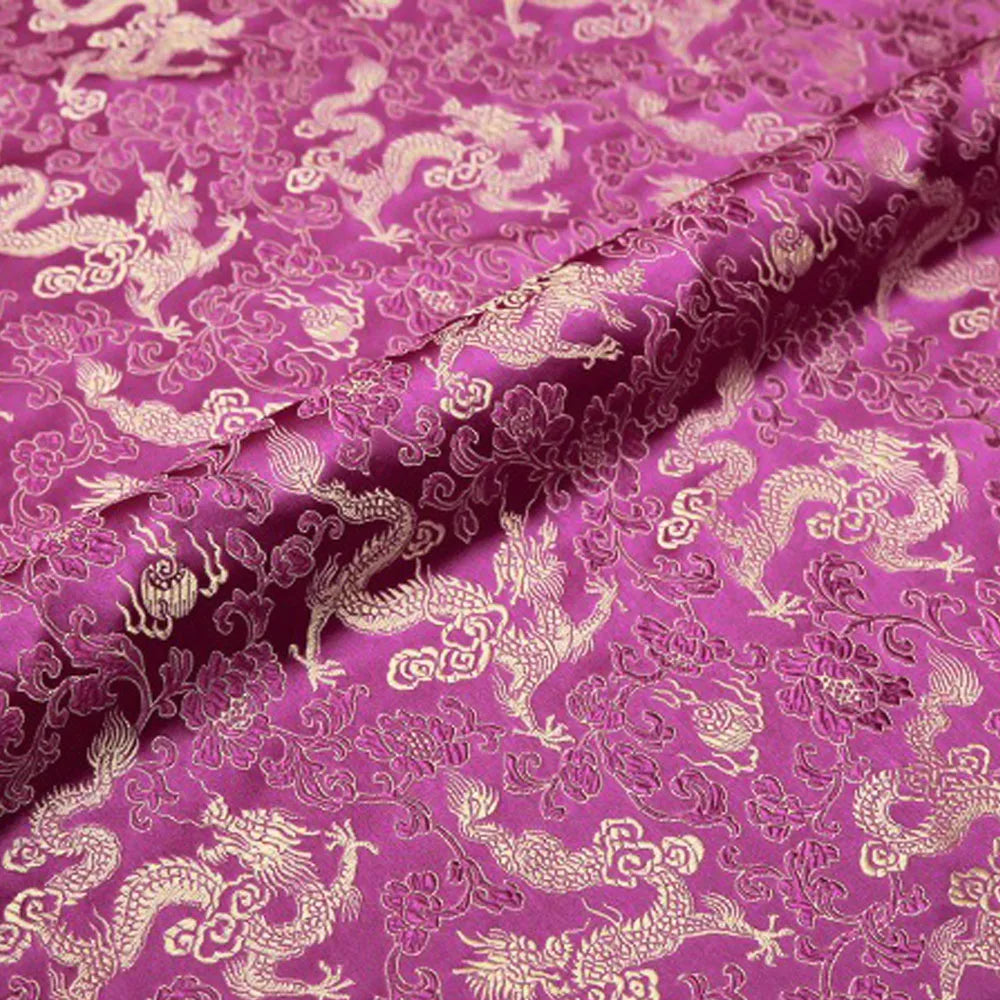 Chinese Dragon Pattern Brocade Jacquard Damask Fabrics Imitation Silk For Cheongsam Garment DIY Designer Cloth Patchwork Pillow