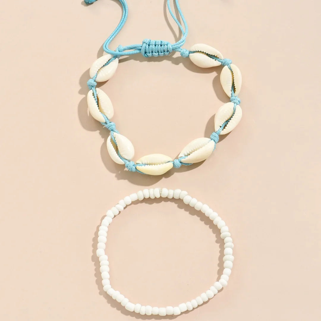 Best Sellers! Summer beach vacation handmade woven shell foot decoration