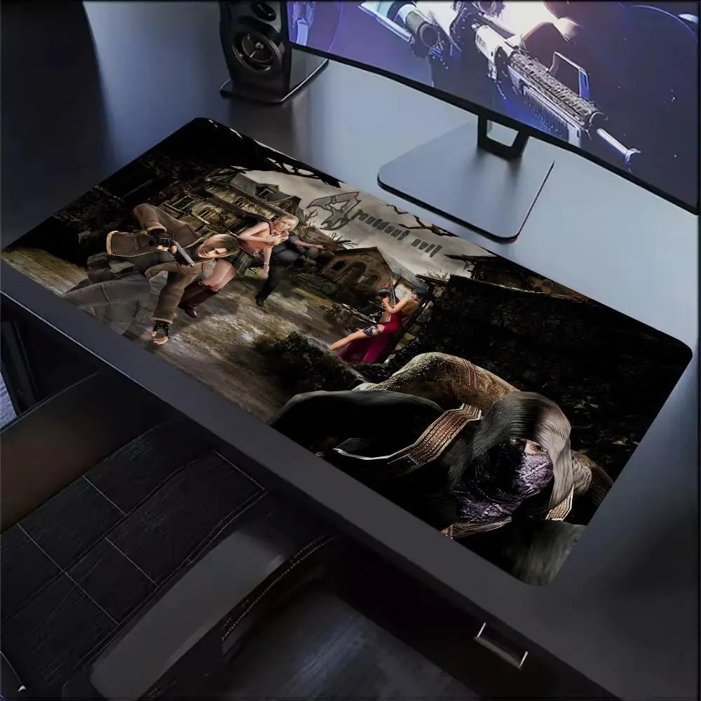 Xxl Mouse Pad Gamer R-Resident Evil 4 Pc Cabinet Game Keyboard Desk Mat Computer Gaming Accessories Leon S. Kennedy Big Mousepad