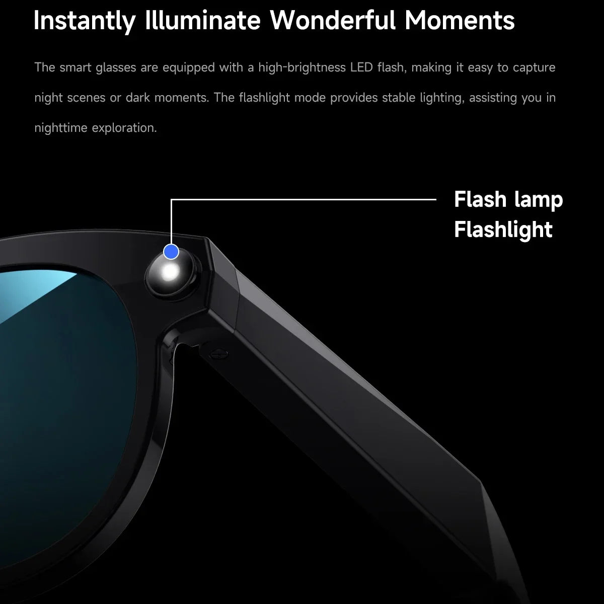 AI Smart Camera Glasses for Men And Women with Real-Time Translation Object Recognition Video Recording And Bluetooth Calling