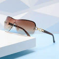 2025 New Fashionable Luxury Women's Sunglasses Retro Neutral Metal Frame Integrated Simple and Elegant UV400 Sunscreen Glasses