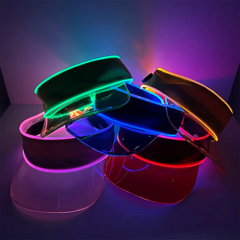 Glowing Summer Sunshade Cap Holidays Outdoor Hiking Running Sports LED Hat NightClub Rave Party Luminous Accessories Travel Hats