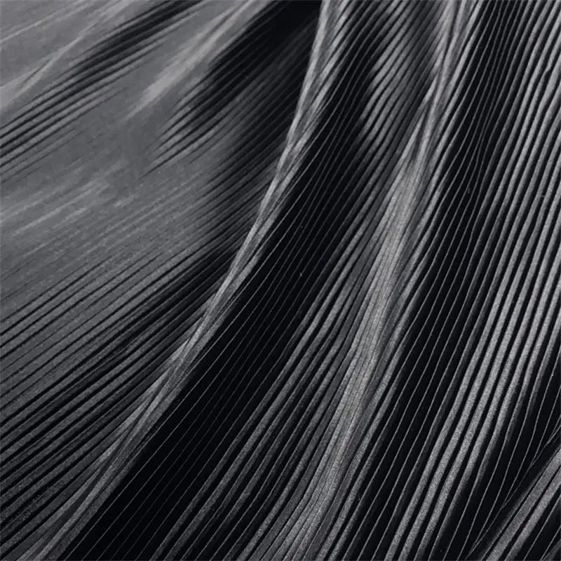 Organ Pleated Fabric Per Meter for Needlework Clothes Skirt Costume Dress Diy Sewing Designer Cloth Soft Comfortable Plain Black