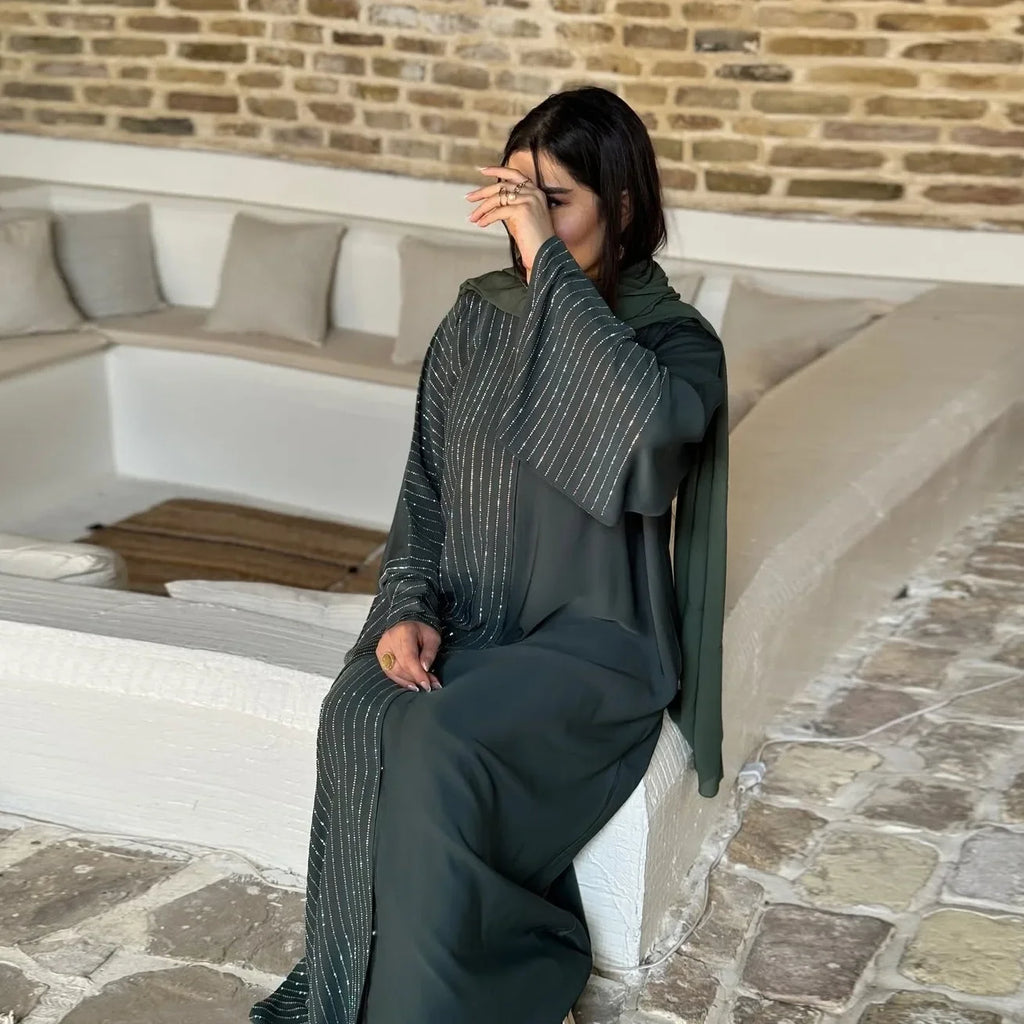 Eid Abaya Women Cardigan Dress Dubai Kaftan Muslim Caftan Long Robe Jalabiya Ramadan Morocco Islam 2025 Vestidos Largos