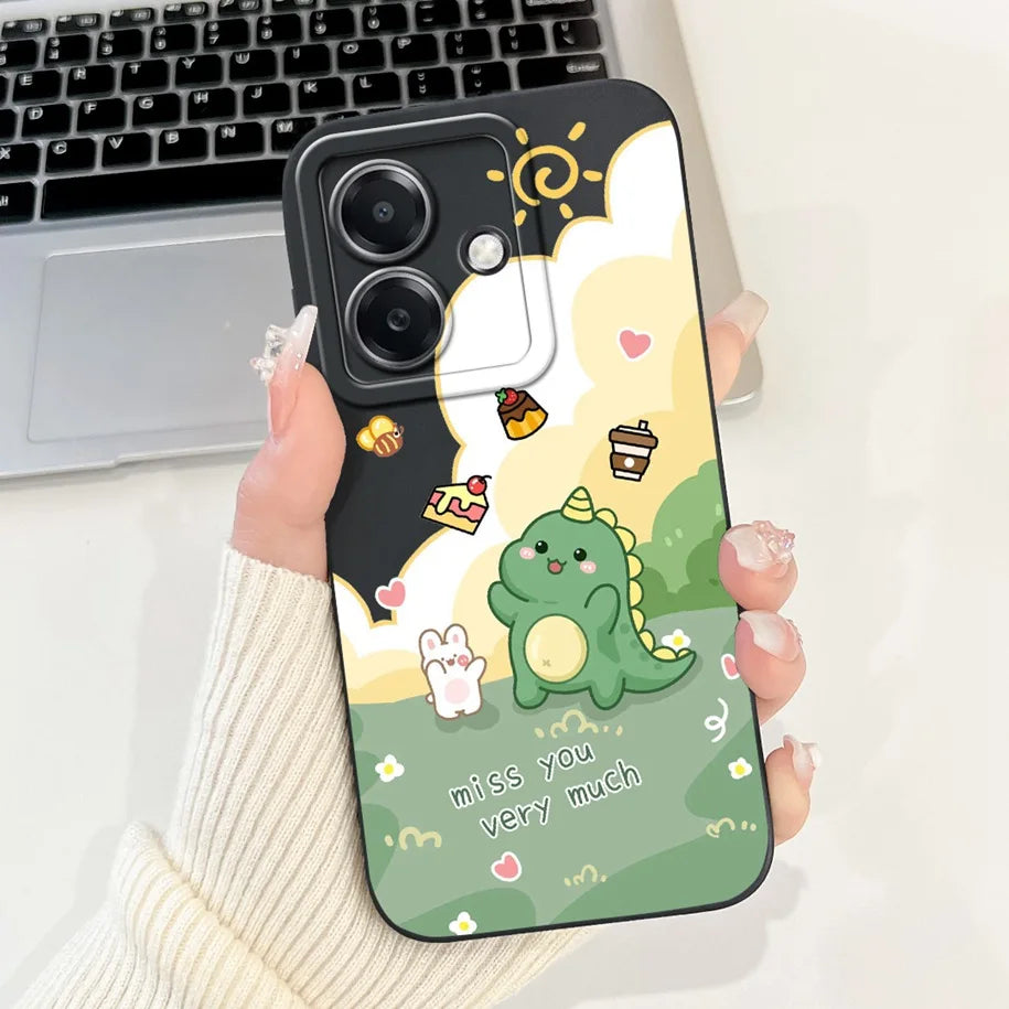For Funda OPPO A3 A3x 4G Case 2024 Cute Panda Rabbit Soft Silicone Candy Painted Phone Covers For OPPO A40 5G OPPOA3 A 3x Bumper