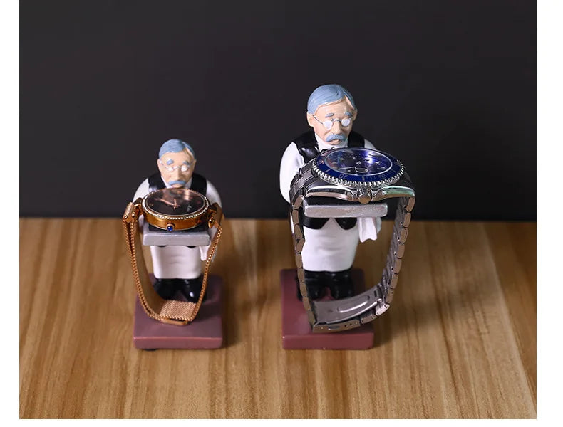 Trendy Watch Display Stand, Electroplating Cartoon Bear, Animal Resin Ornaments, Jewelry Storage Rack, Watch Holder Figure Stand