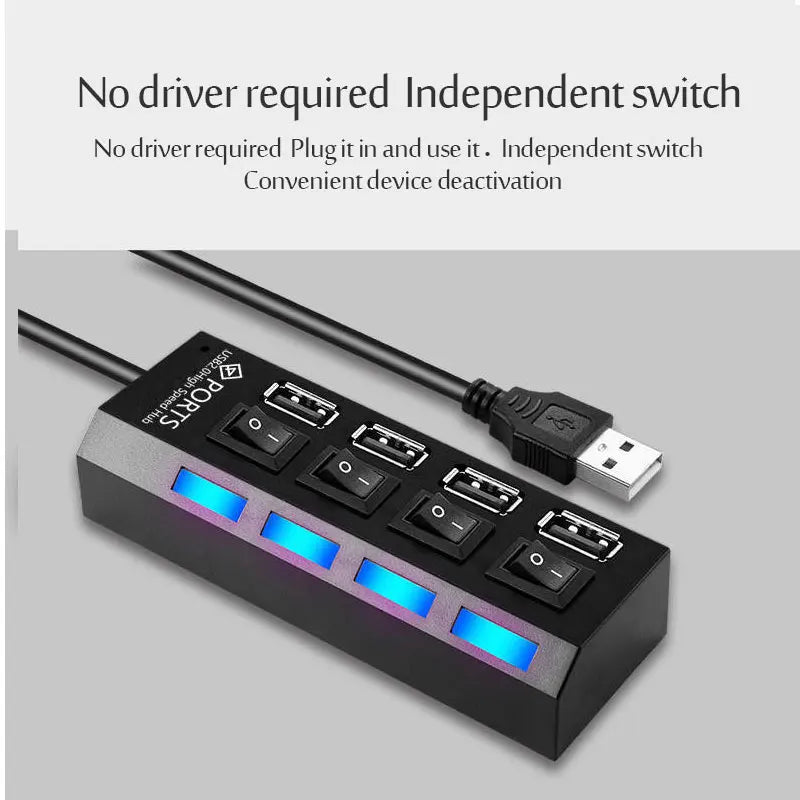 4/7 Port Multi USB 3.0 Power Adapter USB Splitter Hub USB Hub 2.0 USB Multiple Expander Switch 30CM Cable Hub Docking Stations
