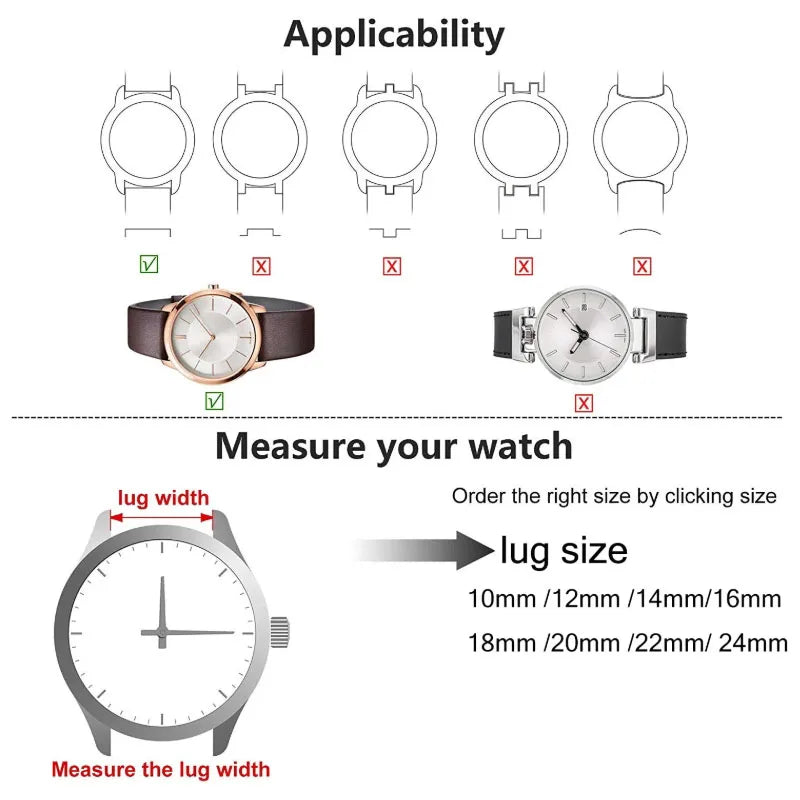 Calfskin Genuine Leather Watchbands Quick Release Watch Band 18mm 20mm 22mm 24mm Strap for Huawei Gt3/4 46mm Watches Accessories
