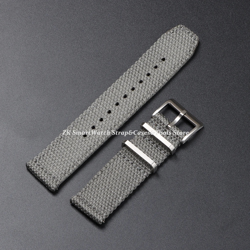 Genuine Linen Nylon Watch Strap 20mm 22mm for Omega Business Cotton Fabric Bracelet Breathable Woven Sports Strap for Men Women