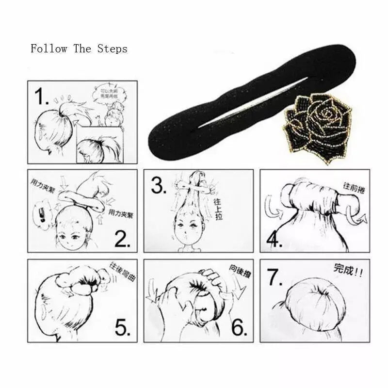 Hair Bun Formers Flower Bud Braiding Tool Magic Hair Styling Rod Easy Diy Updo Maker Hair Accessory For Women Girls Hairstyling