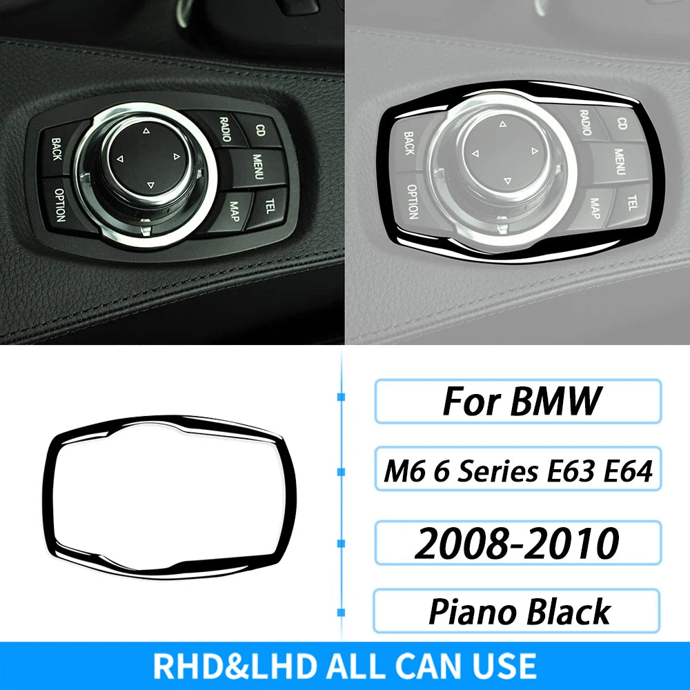 For BMW M6 6 Series E63 E64 2004-2010 Piano Black Gear Shift Air Outlet Window Lift Panel Set Car Interior Accessories Sticker