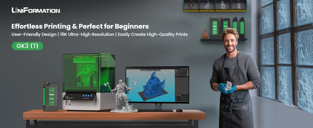 UniFormation GK3(T) LCD Resin Printer 16K 9.6-Inch NONO LCD with COB Light Source Build Volume with 211 x 118 x 240mm