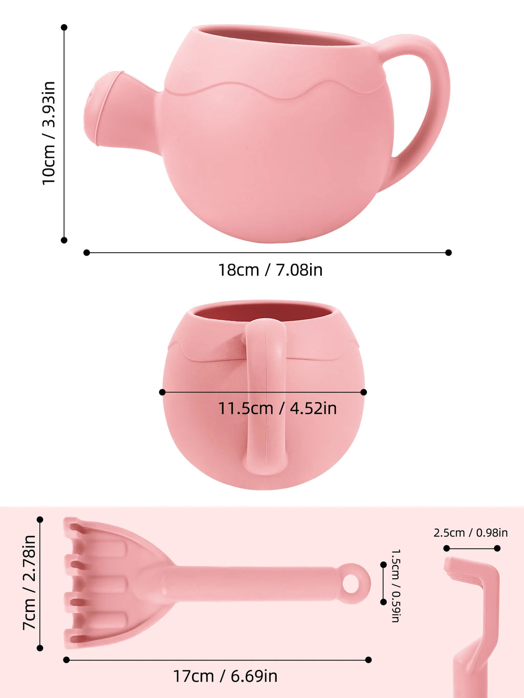 Summer Beach Toys Sand playing tools Soft Silicone Watering Pot Rake Set Play Sand Bucket Shovels Suitable for children outdoors