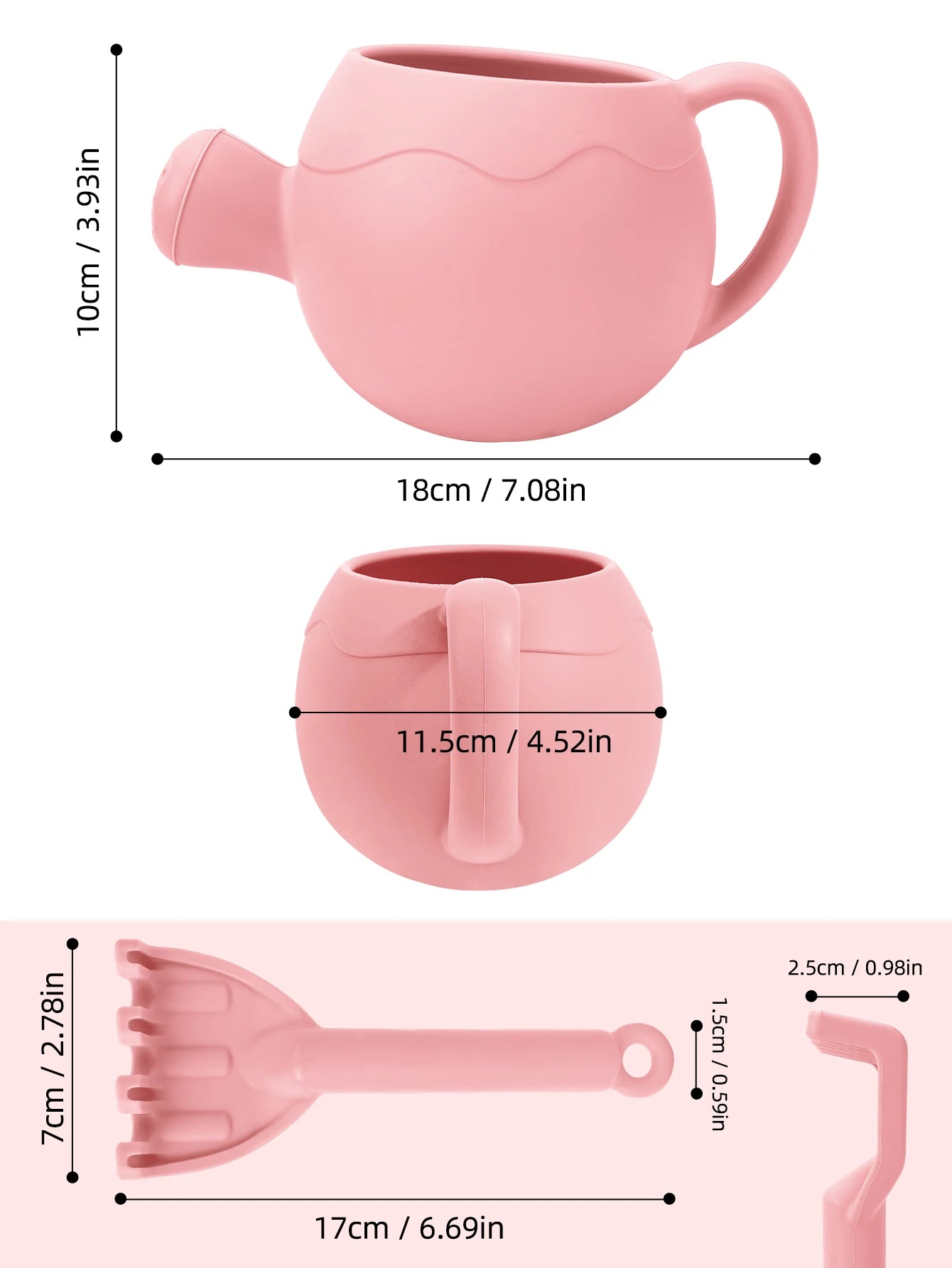 Summer Beach Toys Sand playing tools Soft Silicone Watering Pot Rake Set Play Sand Bucket Shovels Suitable for children outdoors