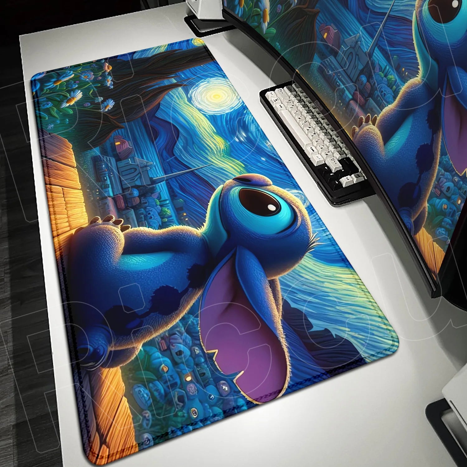 Large Gaming Mice Pad Kawaii Anime Stitch Mousepad Gamer Mausepad XXL Computer Office Speed Deskmat Keyboard Cabinet Accessories