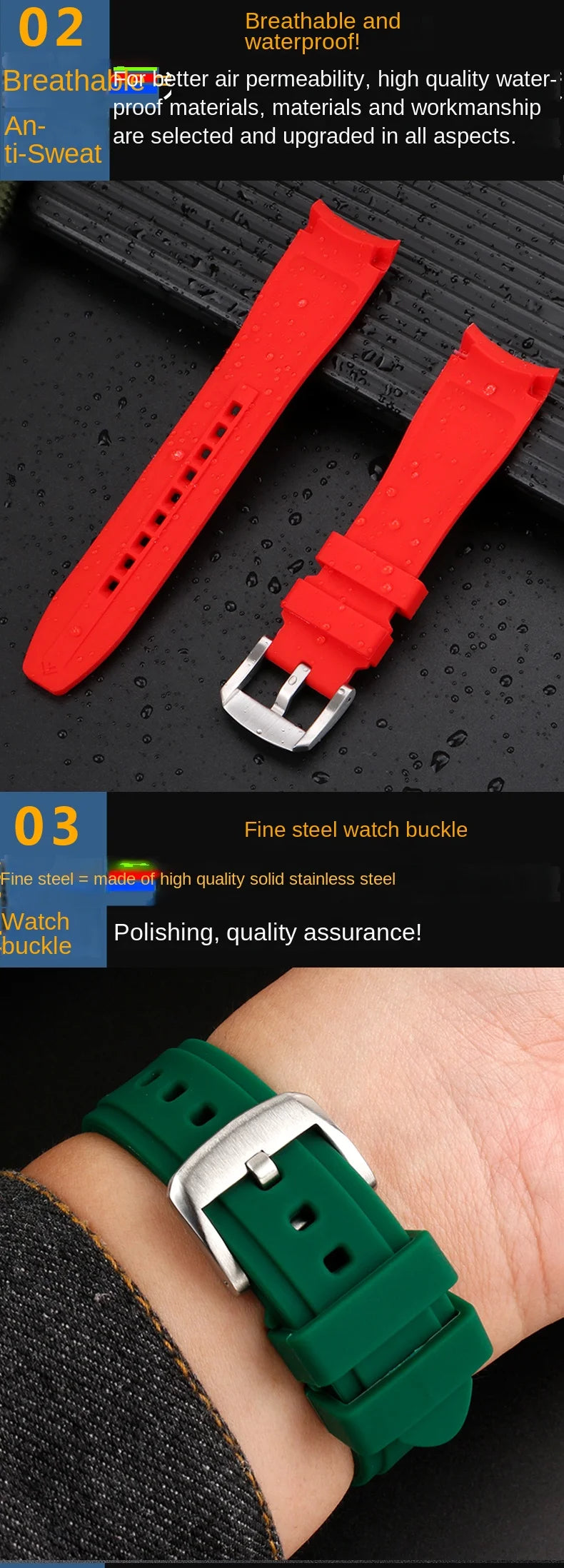 22mm curved rubber watch strap for Mido New Multiport TV Series M049.526 Watch Band Men's Soft Waterproof Wristband Bracelet