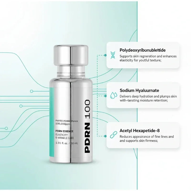 PDRN Peptide Collagen Essence Cream Set,PDRN Firming Deeply Moisturizing Skin Care Ampoule Essence,PDRN High SPF Glow Sunscreen