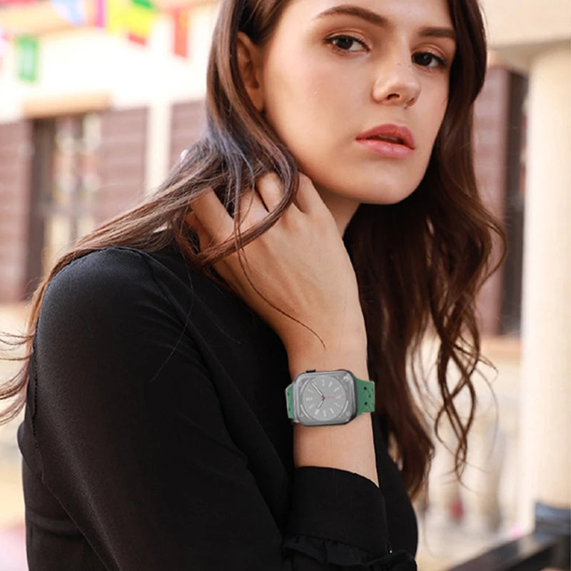 Woven Loop Silicone Strap for Apple Watch Band Ultra 49mm 44mm 40mm 45mm 42mm Sport Bracelet for IWatch Series 8 7 6 5 4 3 2 1
