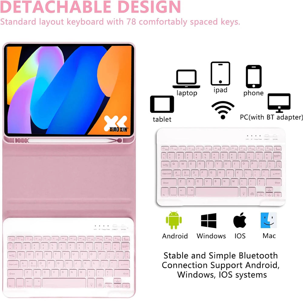 Tablet Case for Lenovo Xiaoxin Pad 11 lnch 2024 2025,Detachable  Keyboard Case for Lenovo Tab M11 / Idea Tab 11" with Pen Slot