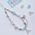 Dreamy Mermaid Sea Shell Phone Chain Lanyard Charm Strap Wrist Bead Cord Bracelet Keychain For iPhone Girl Hanging Rope Jewelry