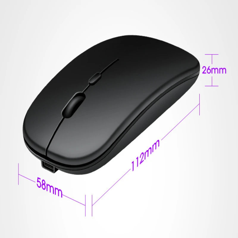 Rechargeable Wireless Mouse Bluetooth-compatible 2.4GHz Dual Modes Computer Mice with Nano Receiver for PC Laptop Macbook