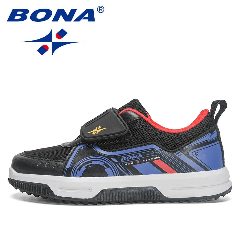BONA  New Designers Running Shoes Fashion Classic Sneakers Children School Sport Footwear Comfy Kids Breathable