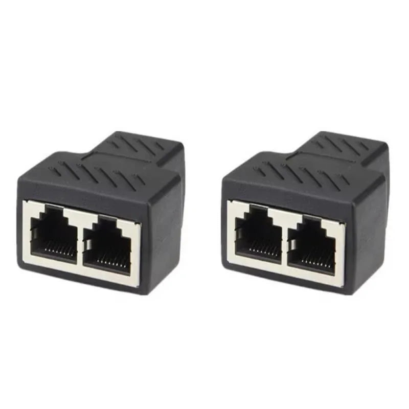 1/2/3/5pcs Network Rj45 Cable Port Network Cable Splitter Extender Plug Adapter Connector (8 Core) Split Into Two Splitter
