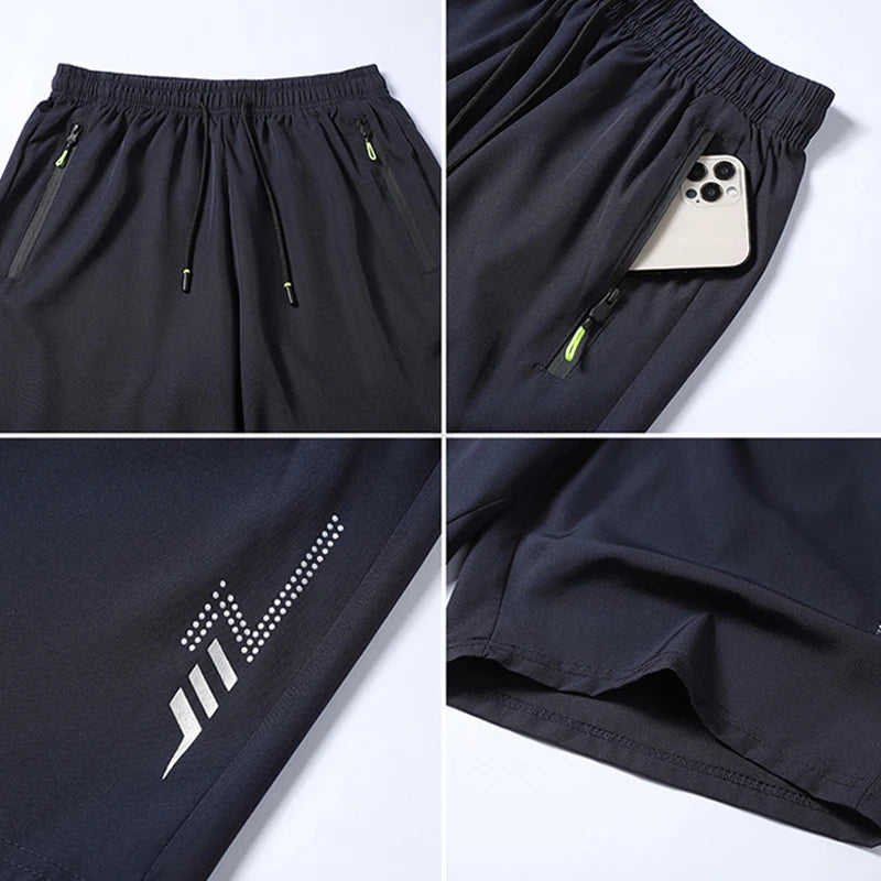 4 Pieces Running Shorts Men Breathable Loose Basketball Football Soccer Sports Shorts Gym Fitness Training Workout Shorts Beach
