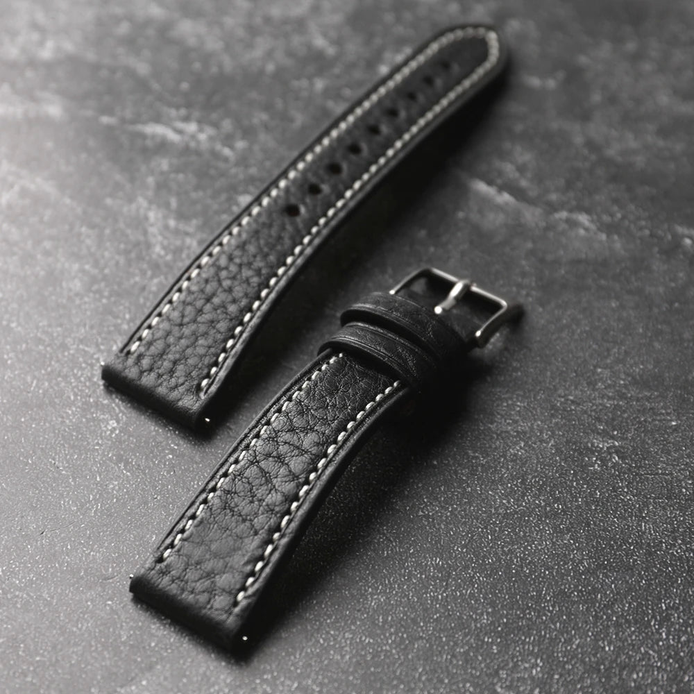 Handmade Head Cowhide Strap, 18 19 20 21 22MM, Quick Release Genuine Leather Soft Men's Bracelet, Vintage Style, Italian Genuine