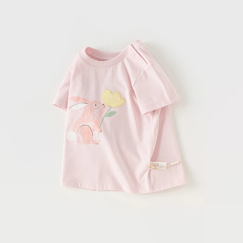 Dave Bella 2025 New Summer Girl's Boy’s Baby T-Shirt Children Top Cotton Short Sleeve Undershirt Casual Outdoor Sport DB2241110