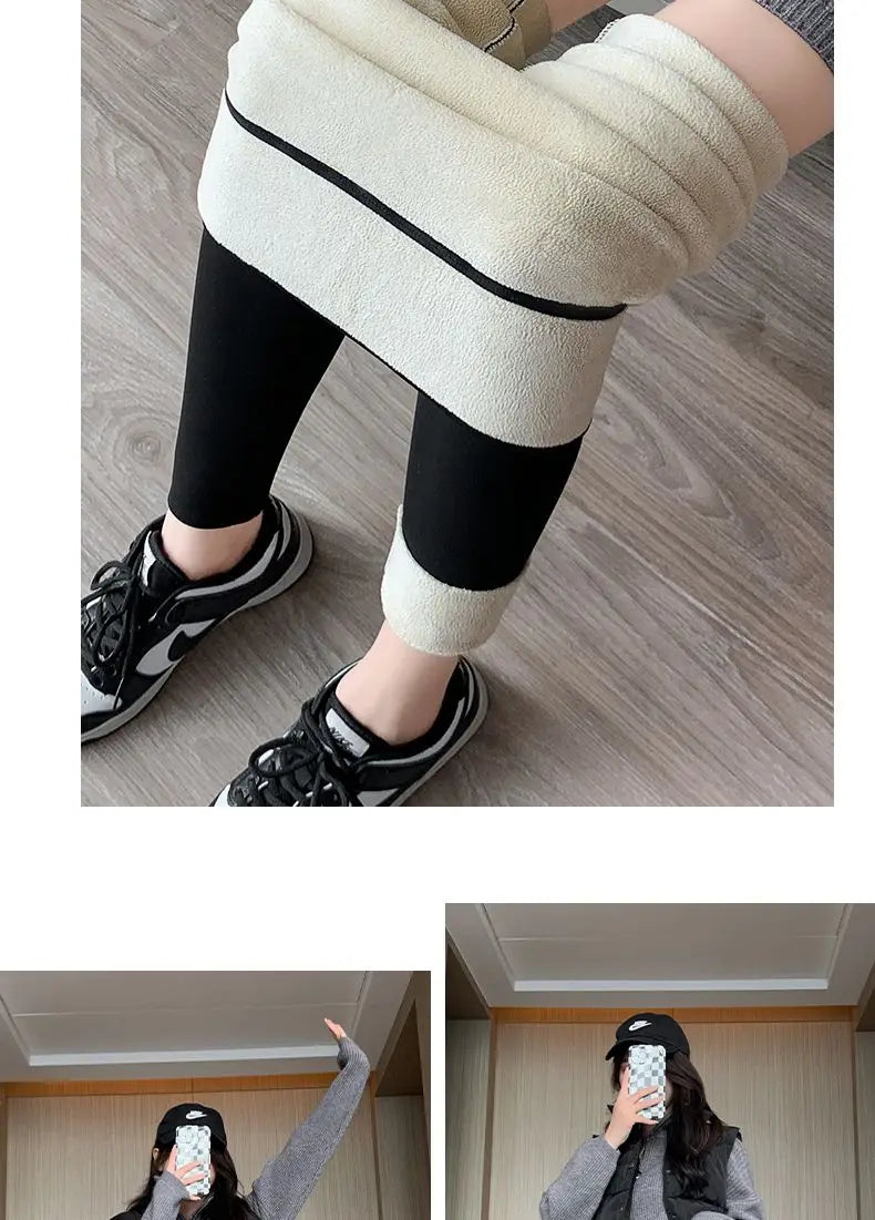 Autumn Winter Lamb Wool Shark Pants Outwear High Waist Fitness Legging Feminina New Warm Thick Velvet Seamless Leggings Women